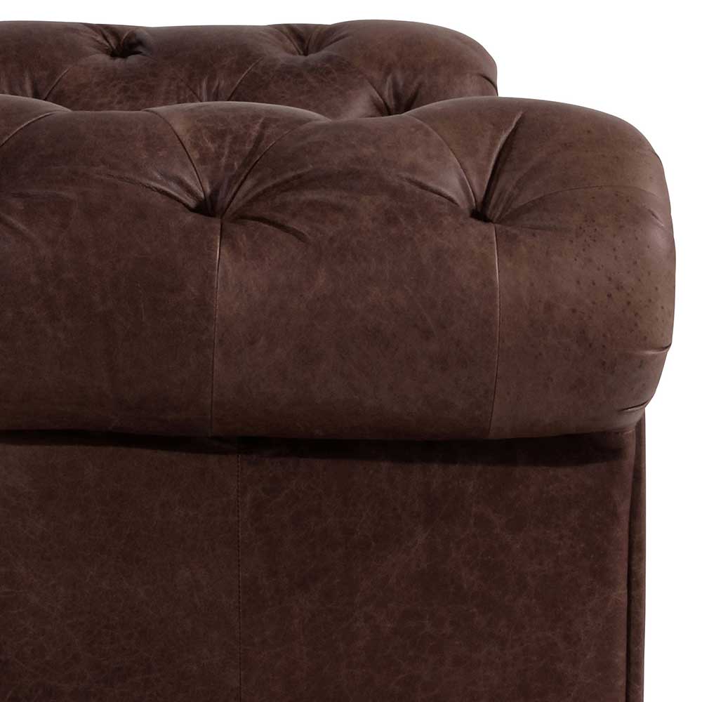 Chesterfield-Sofa aus braunem Leder - Lord