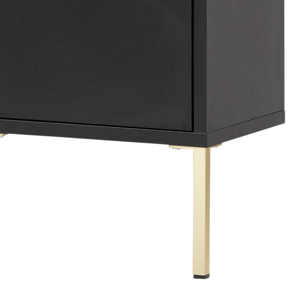 31x131x22 Badschrank in Schwarz & Gold - Vulcanisa