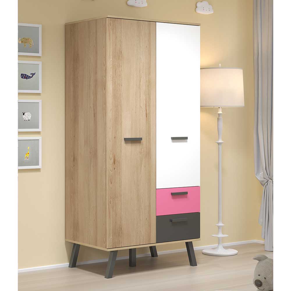 Kinder Kleiderschrank 87x190x61 cm - Domago