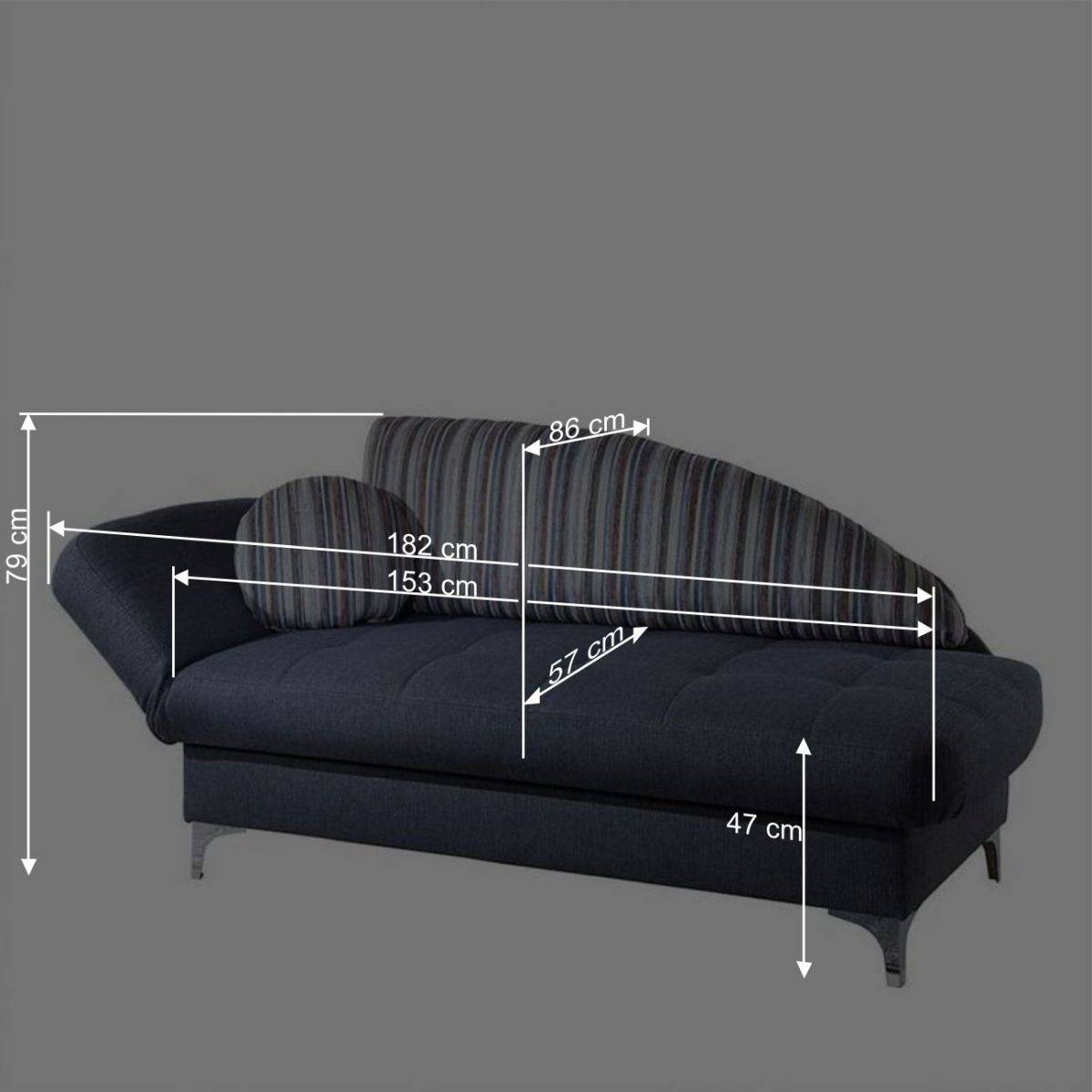 182x79x86 Federkern Schlafsofa in Blau - Curtici