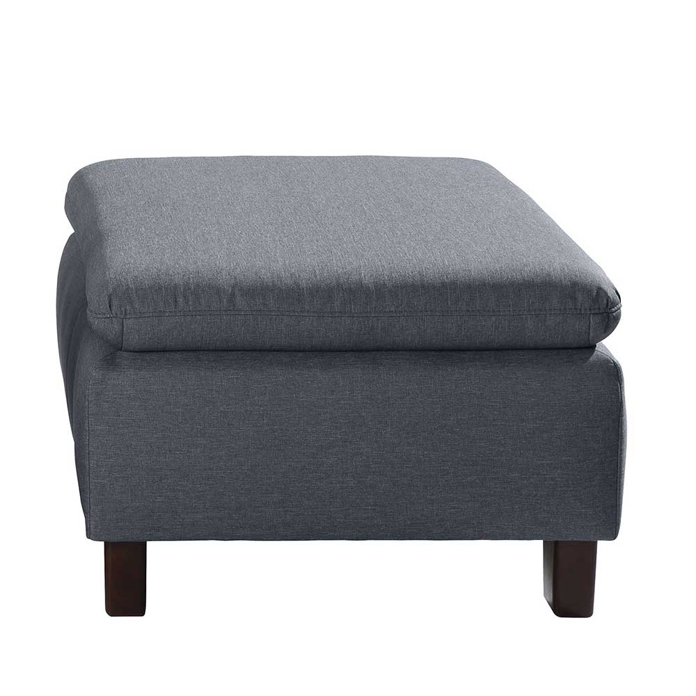 Hocker in Jeansblau und Nussbaum Braun - Ilea