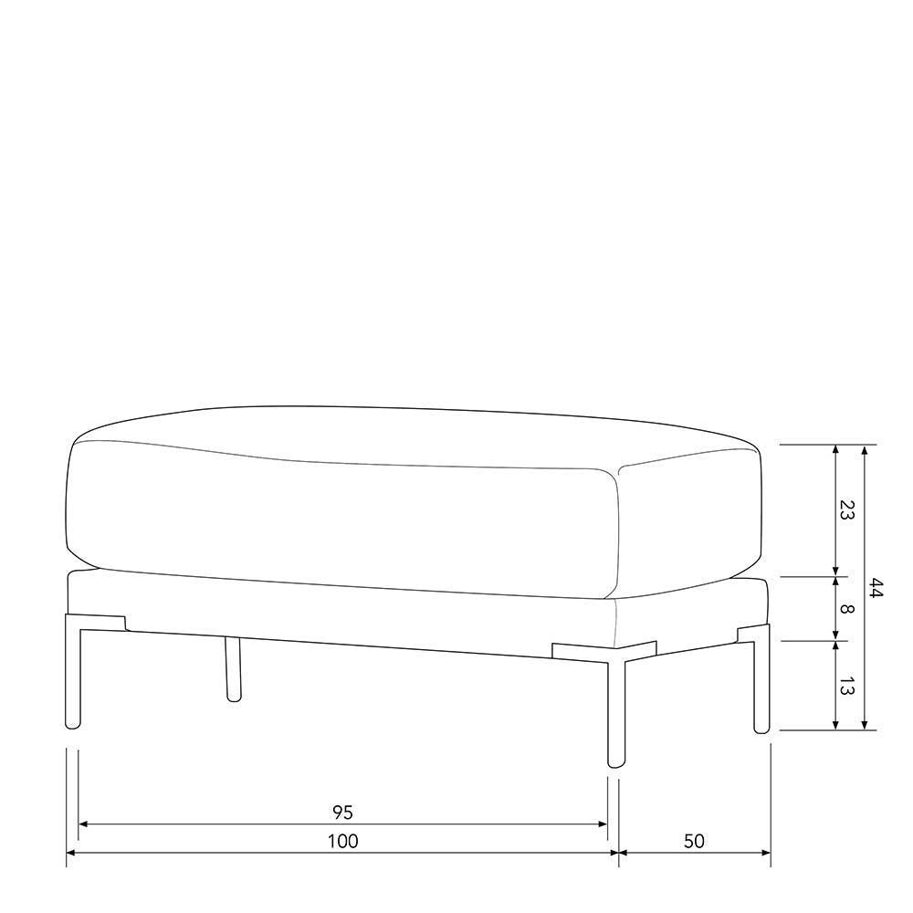 Modul Couch Kombi in Beige - Guerrero (fünfteilig)