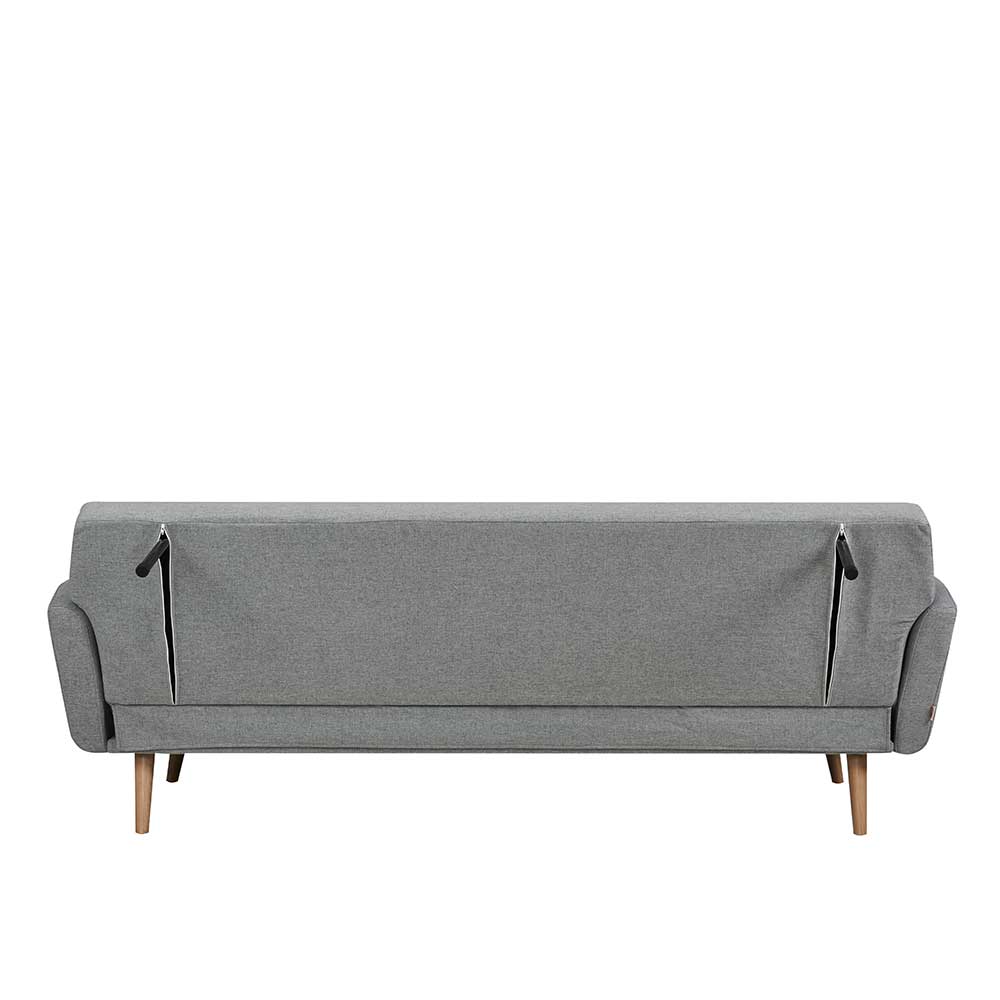 Hellgraues 3er Klappsofa im Skandi Design - Belinda