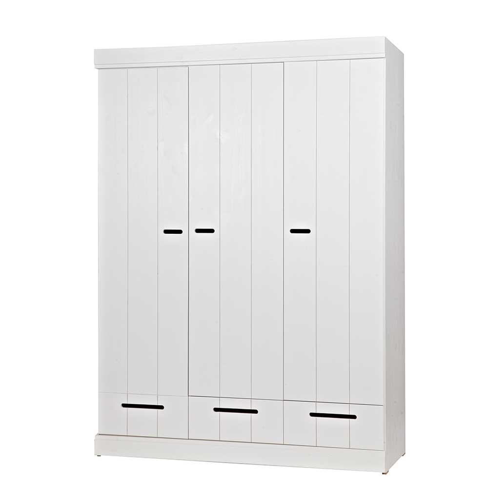 140x195x53 Skandi Kleiderschrank in Weiß - Mattressa