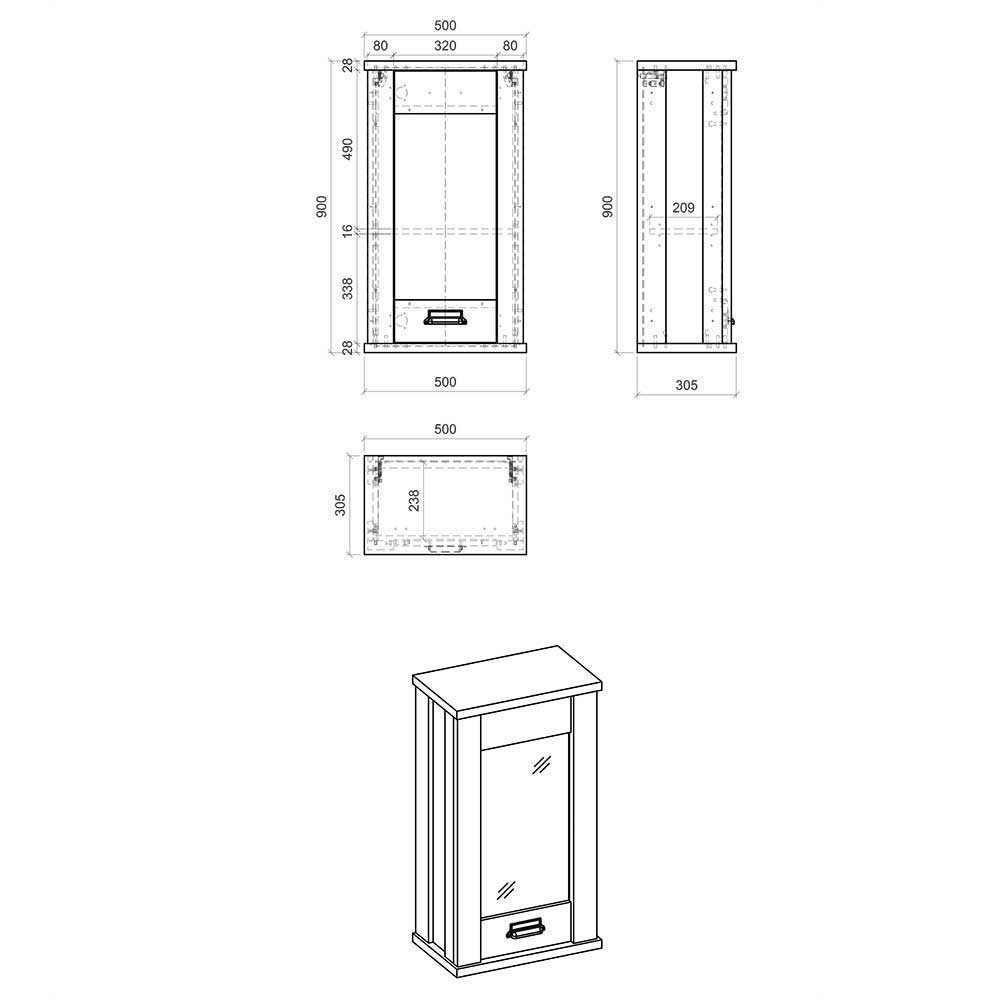 Küche Oberschrank in Weiß & Anthrazit - Eture