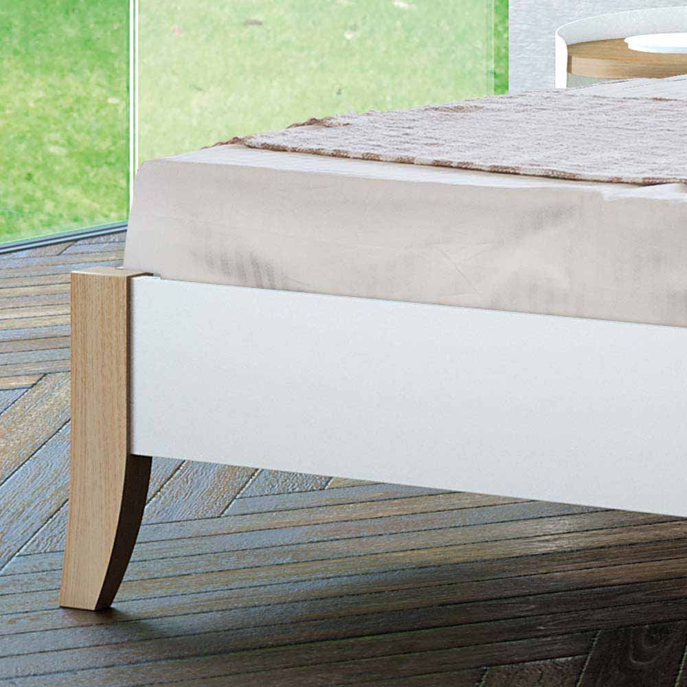 Designerbett Briola in Weiß Metall