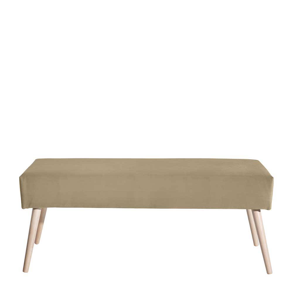 Samtvelours Polsterbank in Beige - Englis