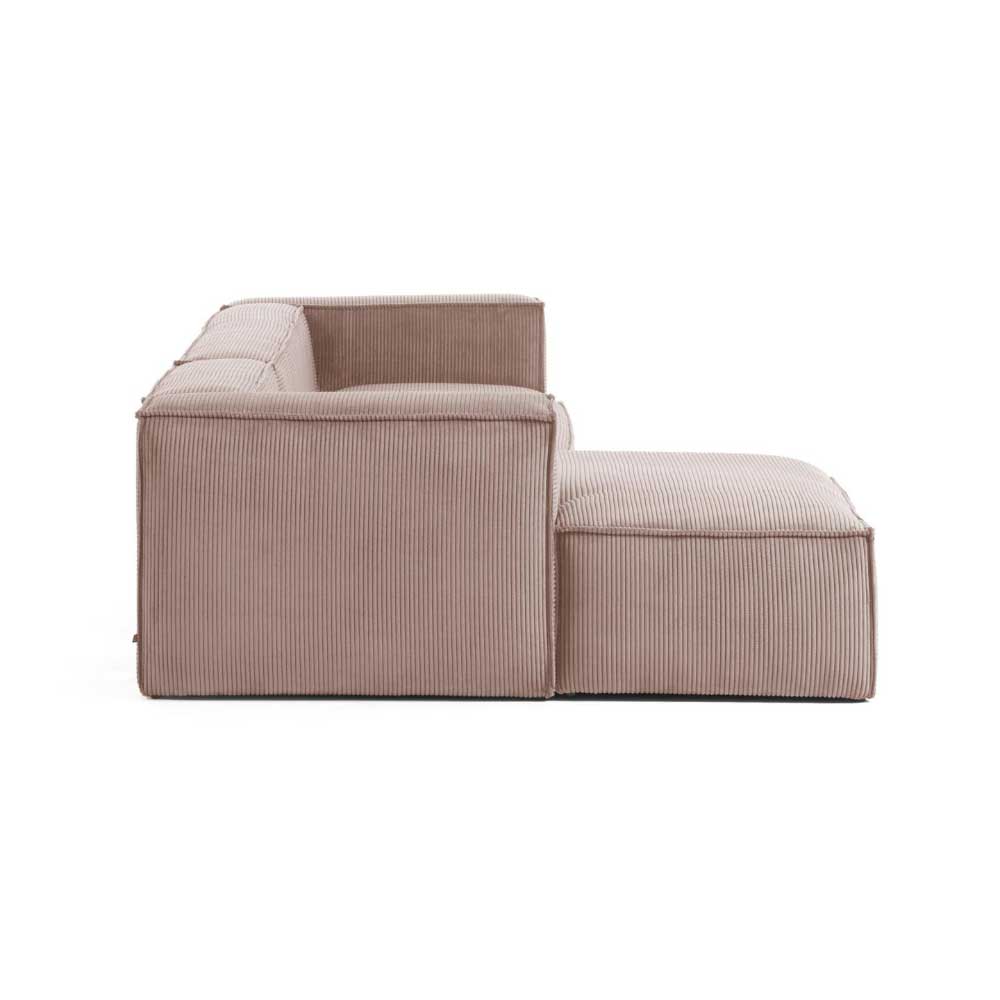 3 Sitzer Cord Ecksofa in Rosa - Zandras