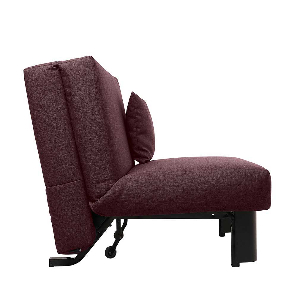 Zweisitzer Schlafcouch in Bordeaux Rot - Lorossa