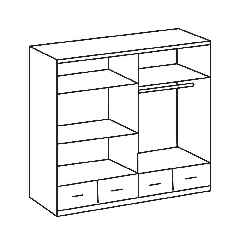 Kleiderschrank Mellevos in Weiß