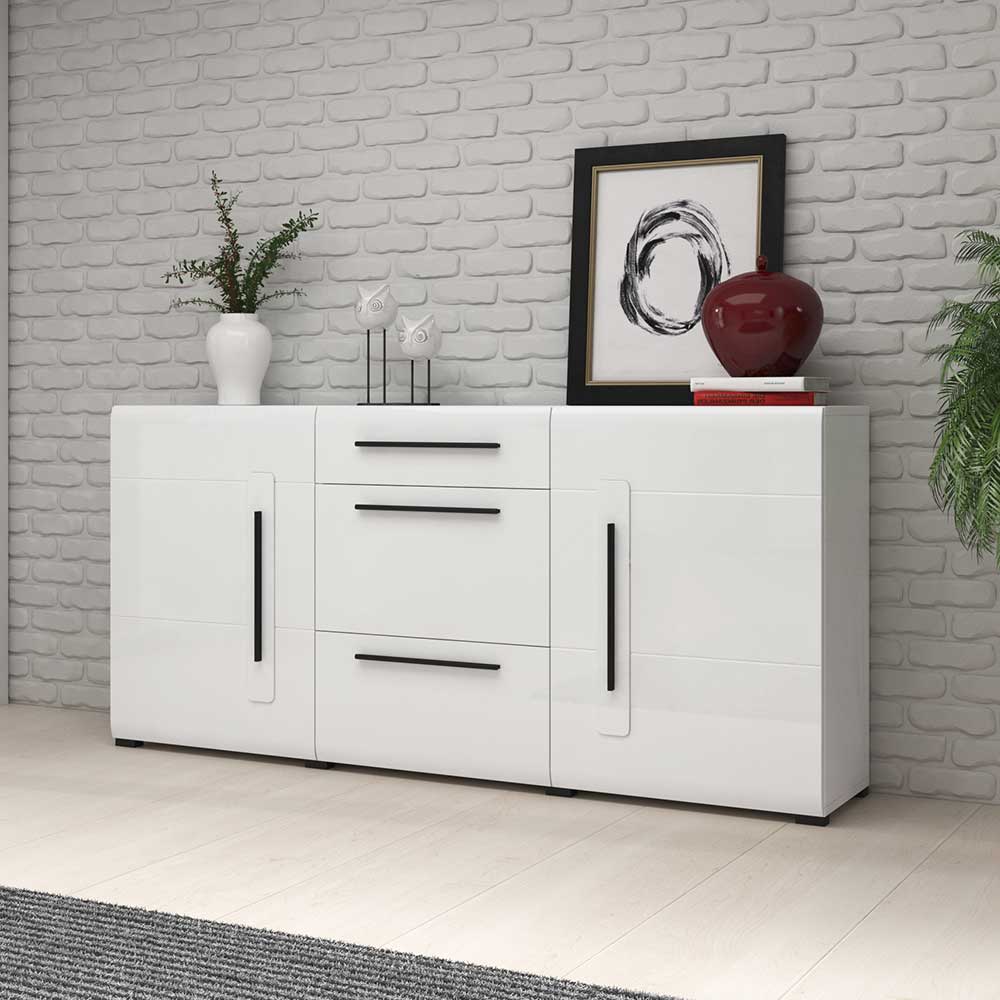 Design Sideboard hochglänzend in Weiß - Baranoma