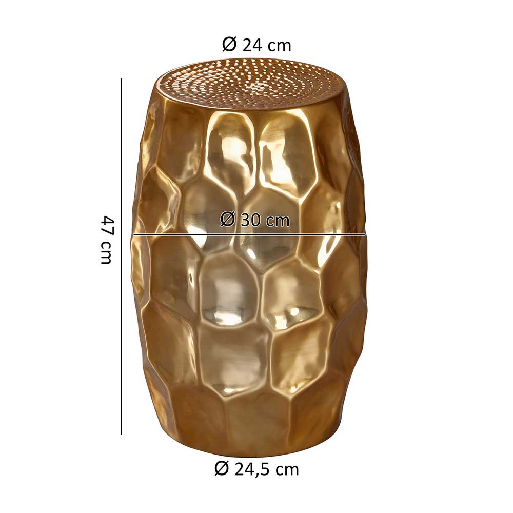 Gold lackierter Metalltisch 30x47x30 - Susepa