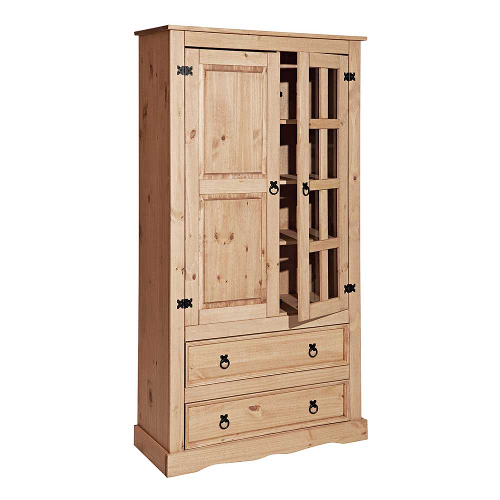 100x190x41 Vitrinenschrank Landhaus Mexiko - Jardino