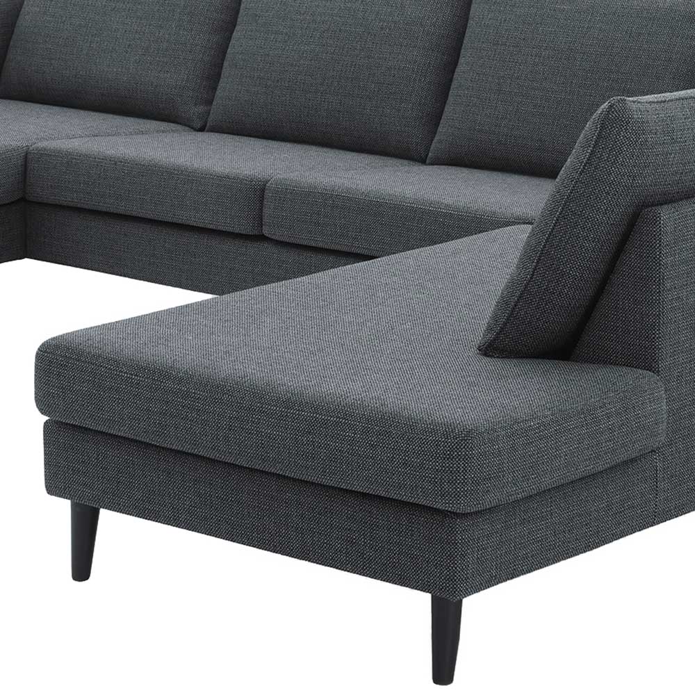 U-Couch Wohnlandschaft in Anthrazit - Soltropa