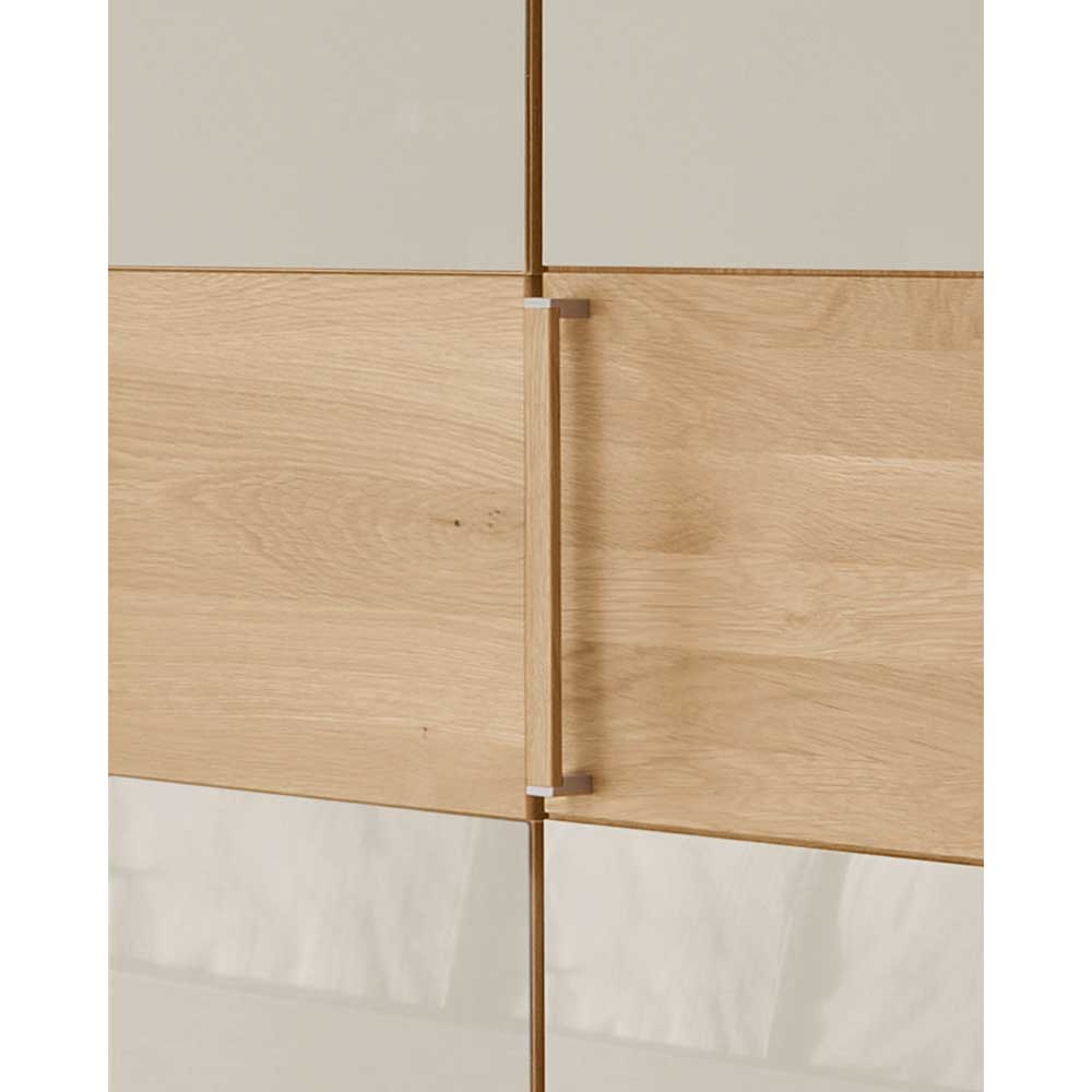 Drehtürenschrank mit Glasfront in Beige - Emdsiva