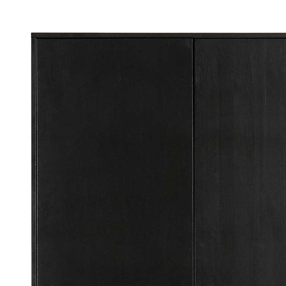 Teilmassiver 94x180x40 Kiefernholz Kleiderschrank in Schwarz - Ilvessino