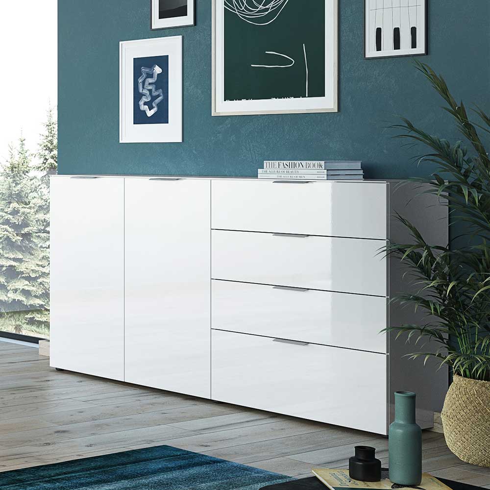 184x101x42 cm Design Sideboard mit Glas Beschichtung - Daven