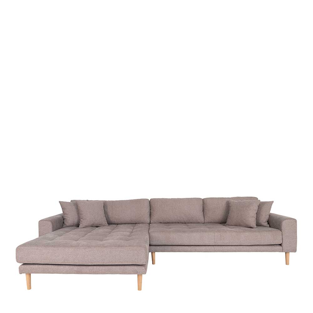 Ecksofa in Beigegrau Stoff - Oyal