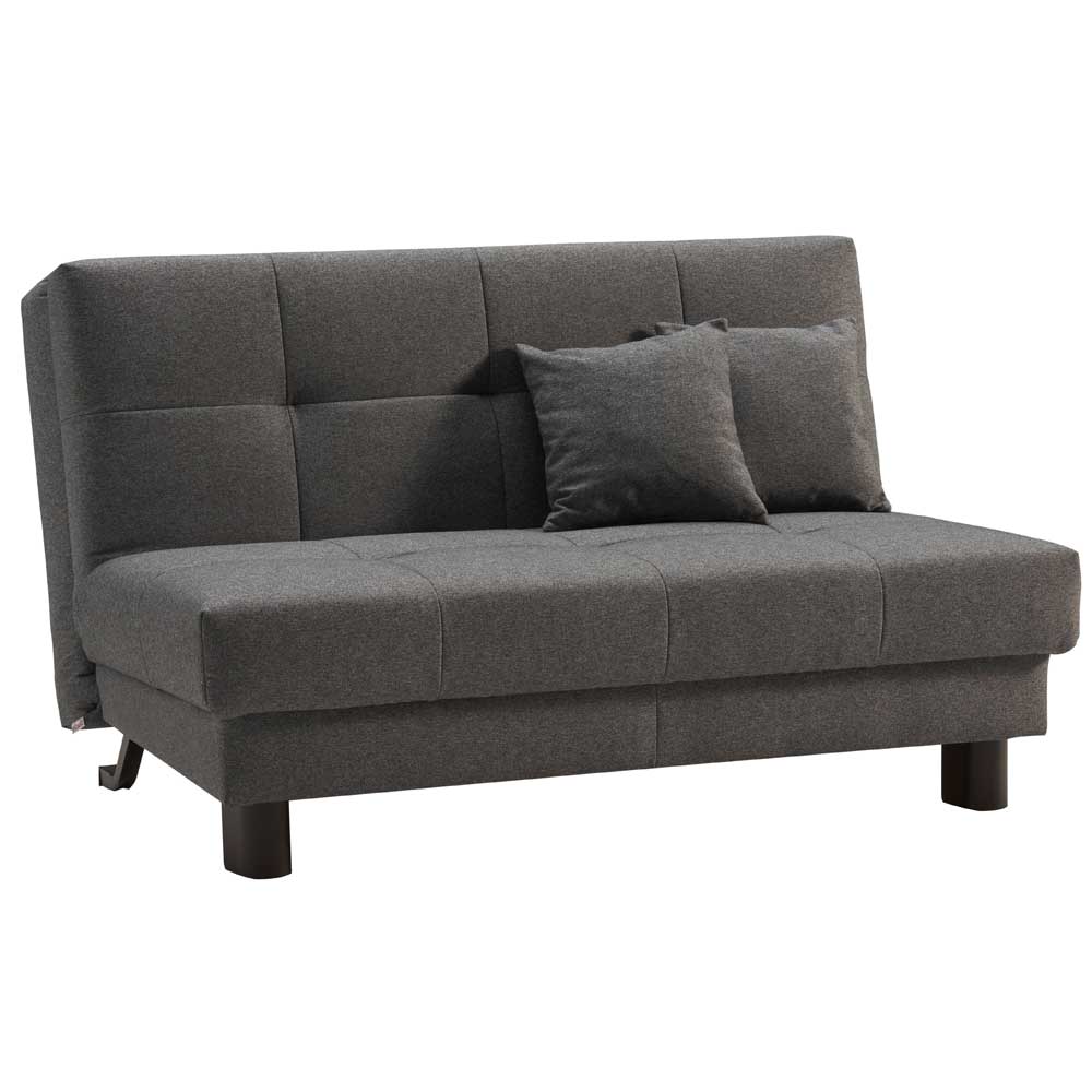 Velours Bettcouch in Grau - Daylight