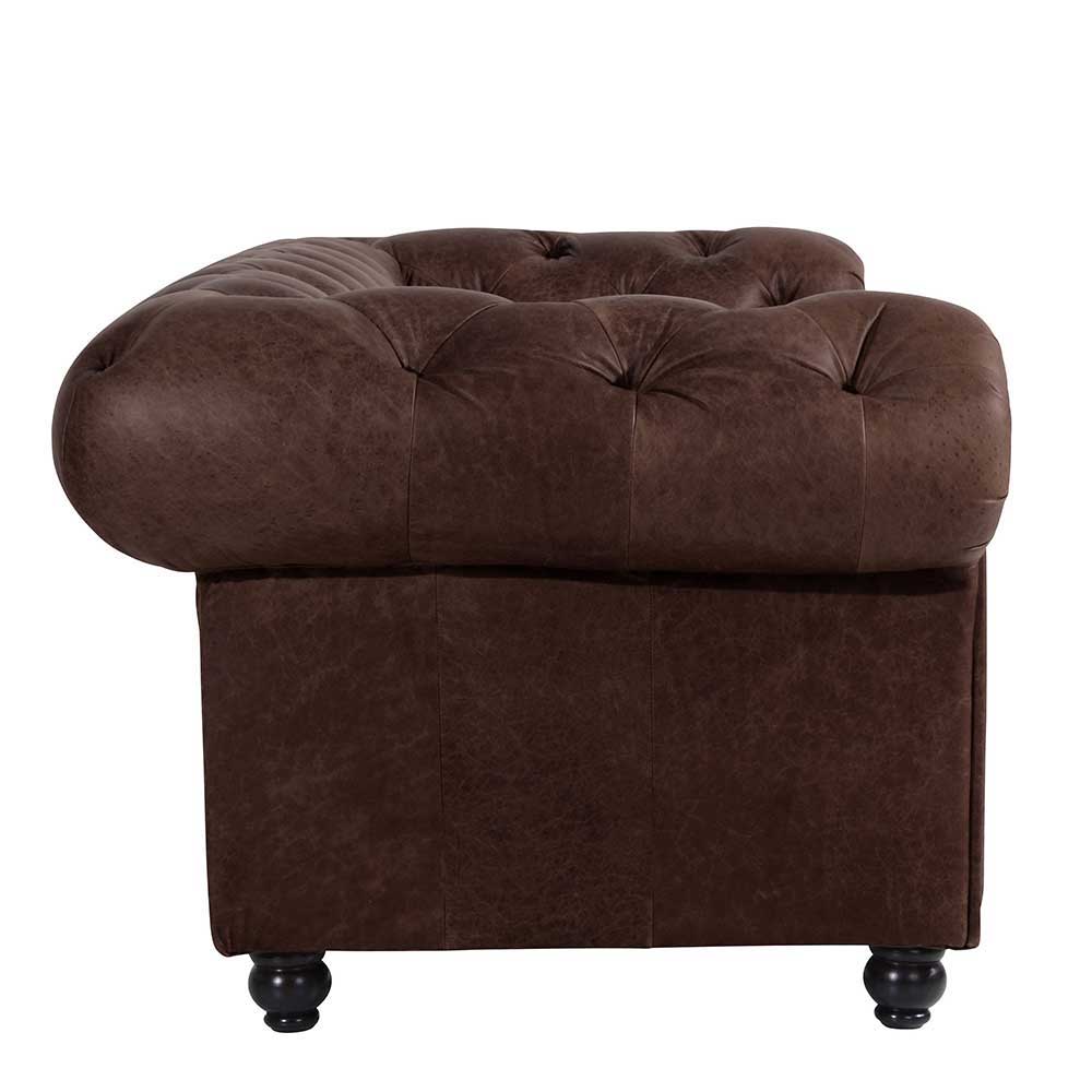 Zweisitzer Ledersofa im Chesterfield Look - Lord