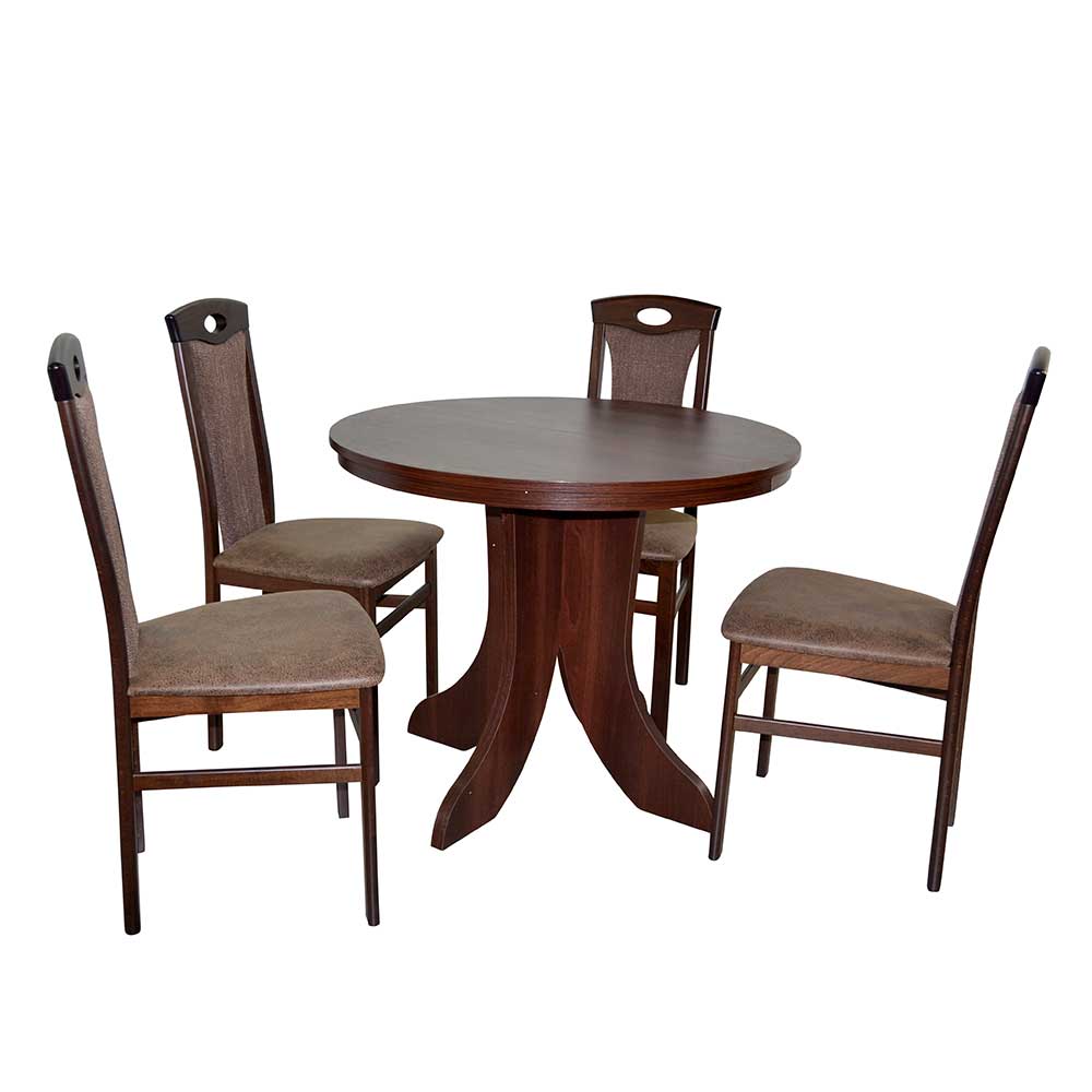 Braune Esszimmer Sitzgruppe Set - Ugian (fünfteilig)