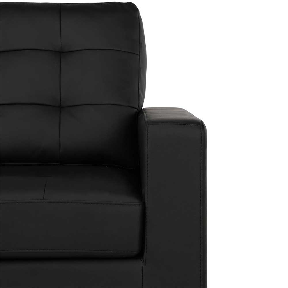 Retro Kunstledersofa in Schwarz - Mengiz