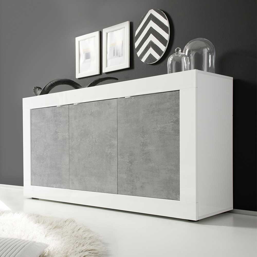 3-türiges Design-Sideboard in Beton Dekor - Narandu