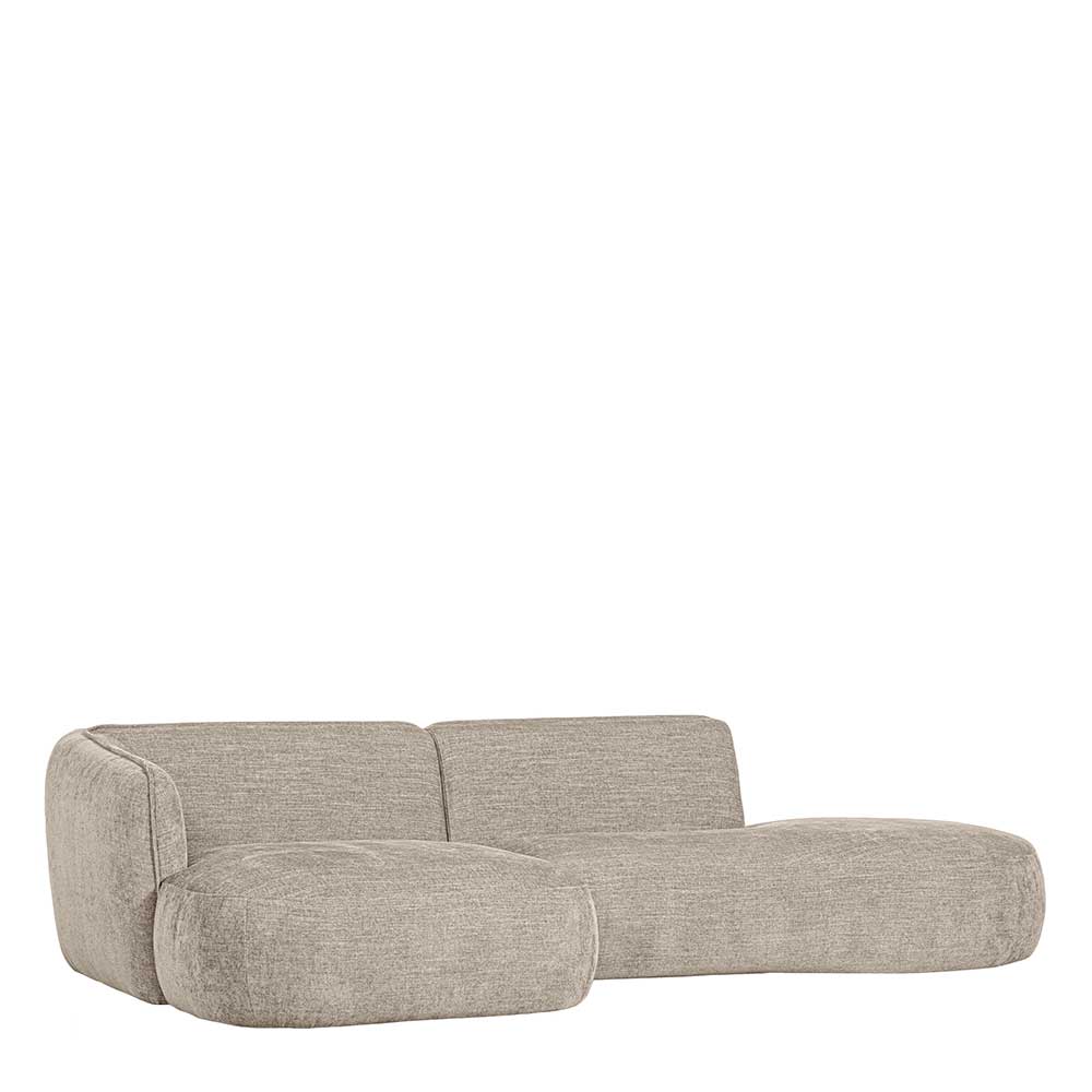 Ecksofa in Beige Webstoffbezug - Mauricios