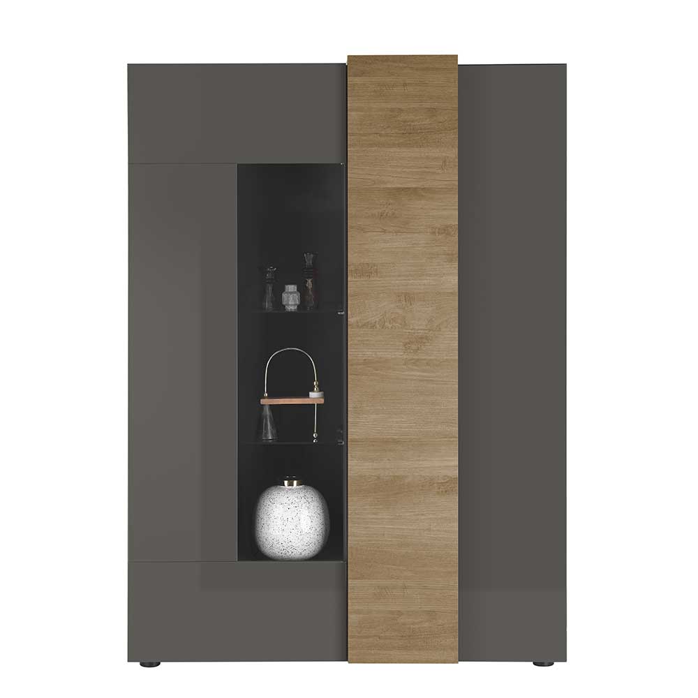 Hochglanz Highboard mit Glas - Eracosta