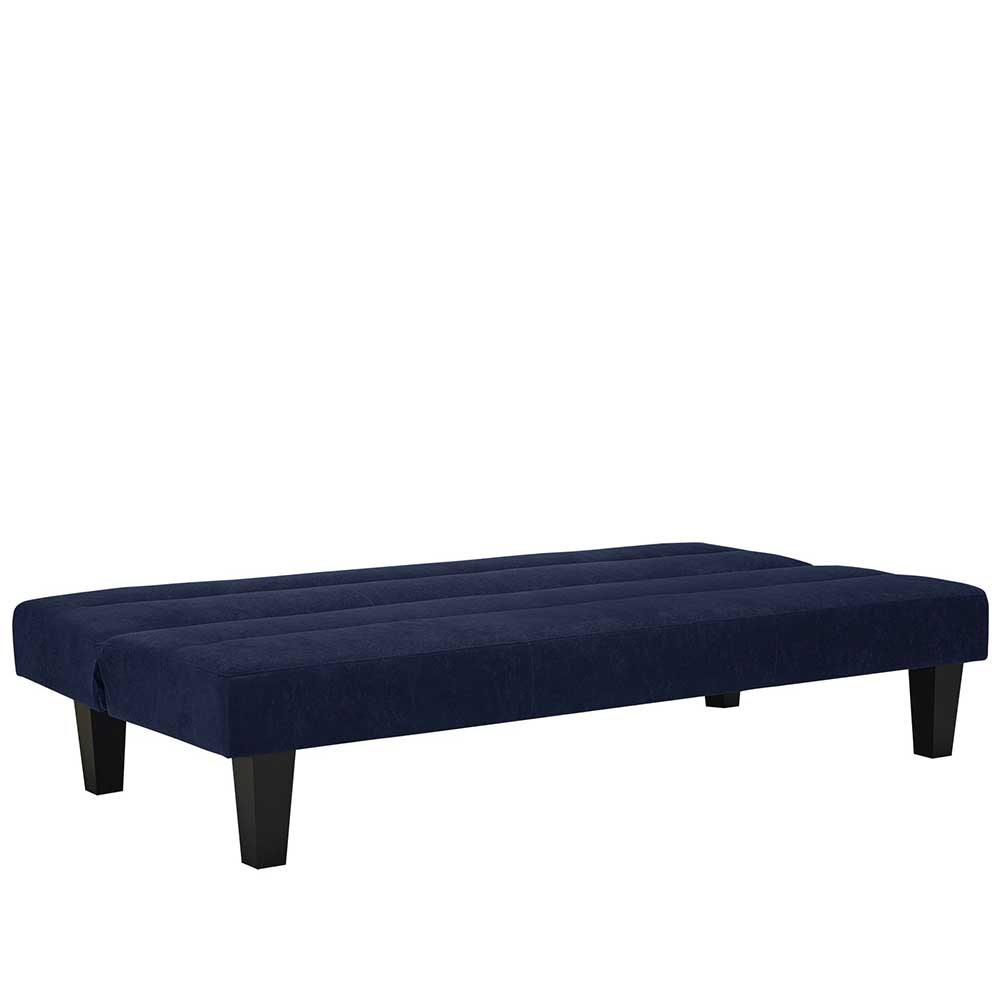 Microfaser Schlafsofa in Blau mit Schwarz - Hanniba