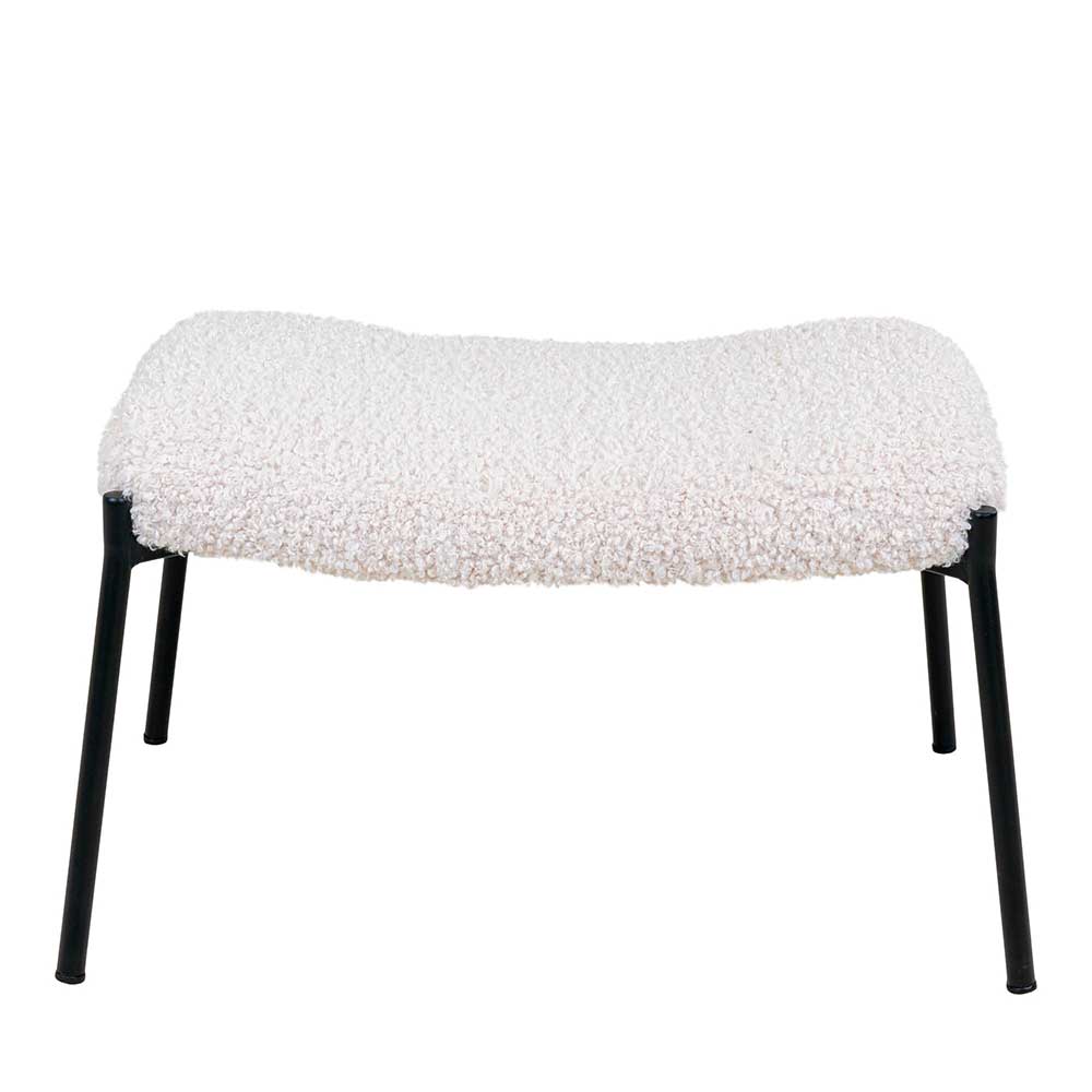 61x41x36 Hocker mit Plüsch Sitz in Weiß - Elefonas