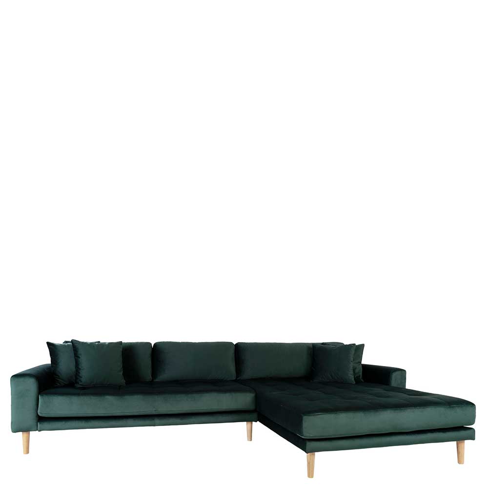 290x76x170 Samt Ecksofa im Skandi Design - Bonisa