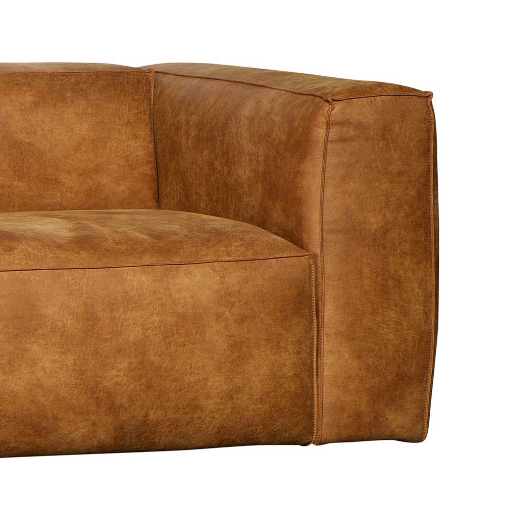 Braunes Ecksofa aus Leder recycelt Robert 305cm breit