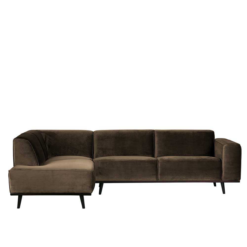 Samt Sofa Eckgarnitur in Taupe - Matca