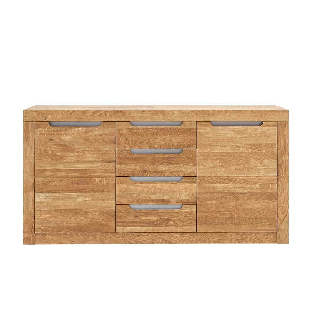 160x82x44 Massives Sideboard aus Wildeiche Bianco - Jiango