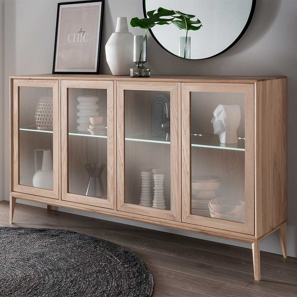 178x82x42 Sideboard mit Glastüren & LED Licht - Lamia