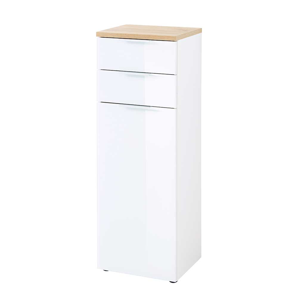 39x112x34 Badschrank in Weiß & Eiche - Etosia