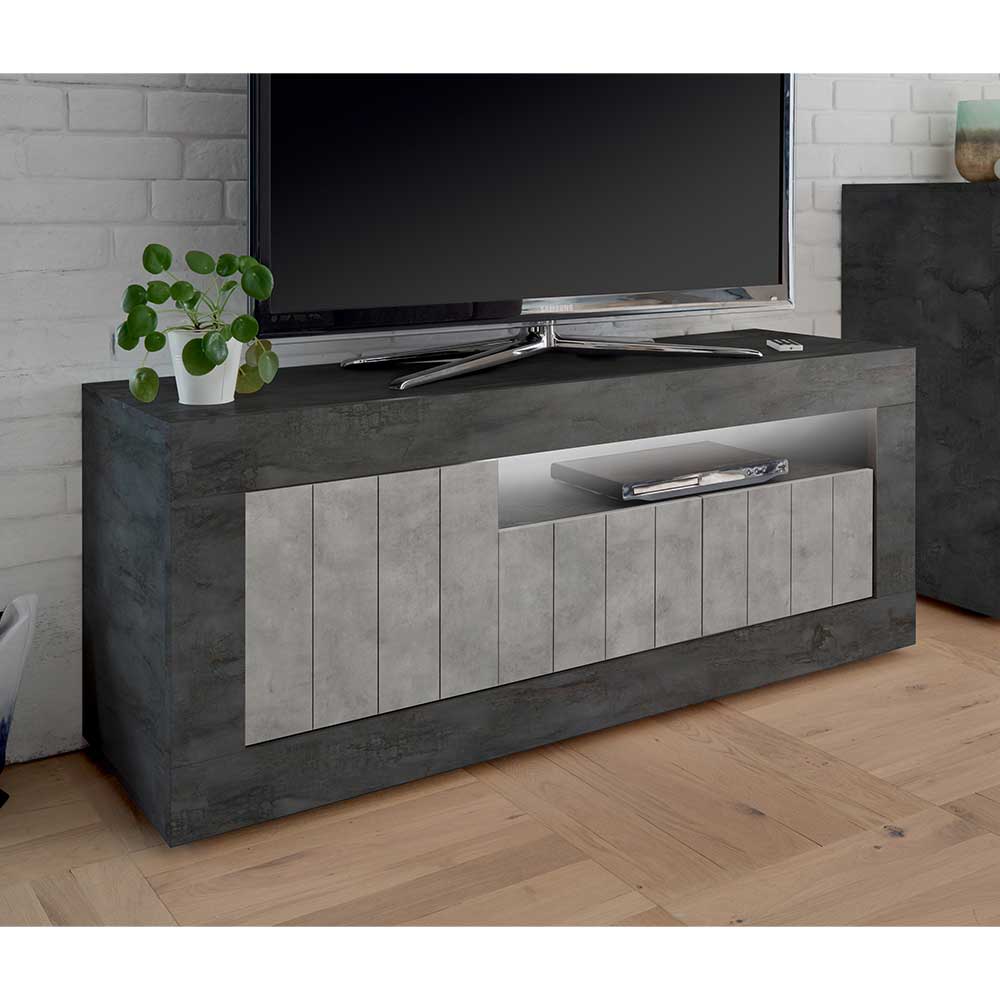 138x56x43 TV Unterschrank in Grau zweifarbig - Dionassa