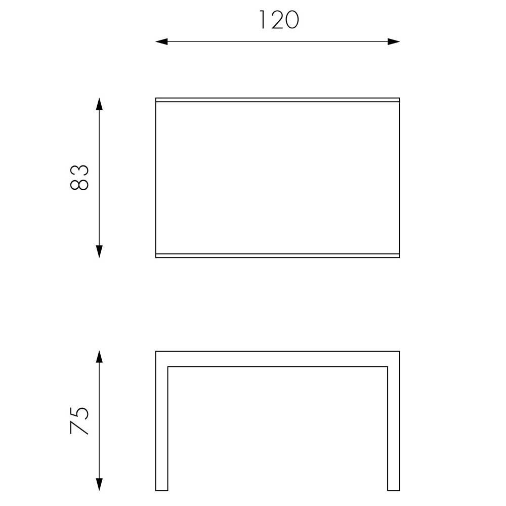 Esszimmertisch in Grau Florian ausziehbar von 120cm auf 350cm