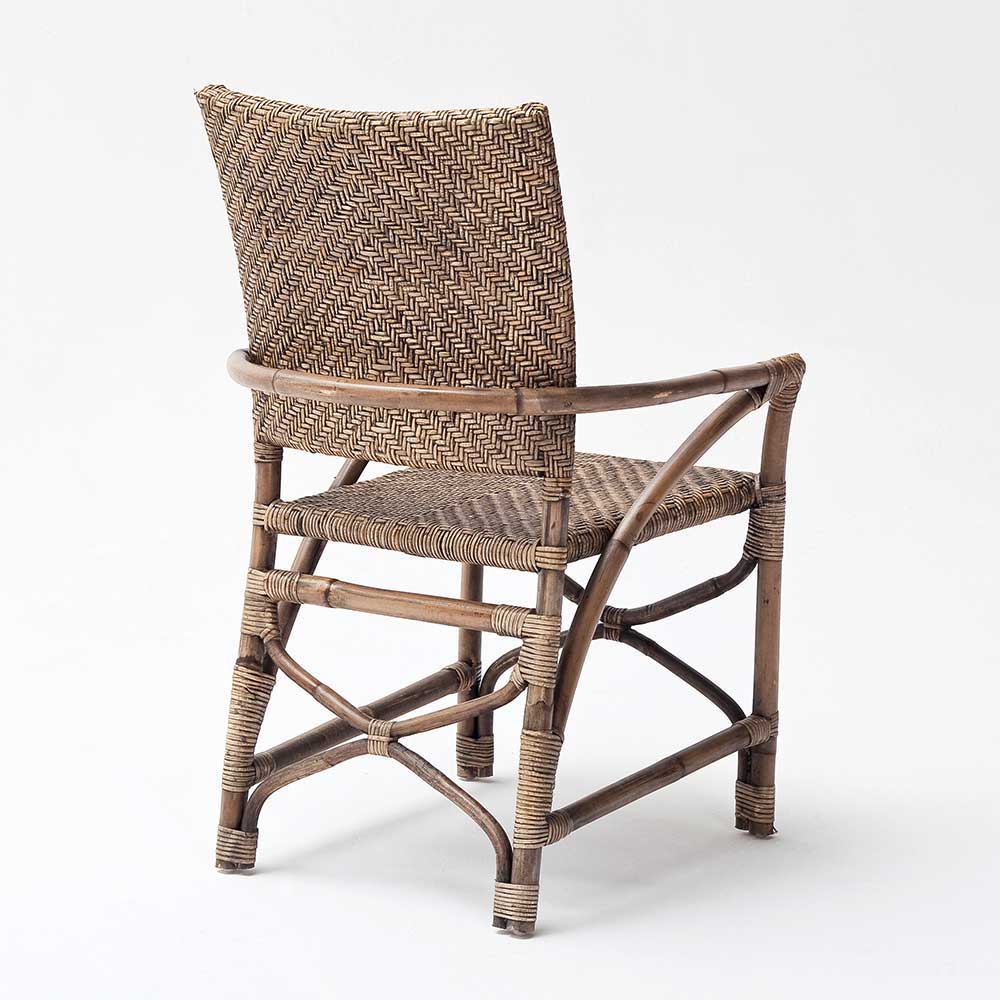 Hochwertiger Rattan Designstuhl Pietro in Braun (2er Set)