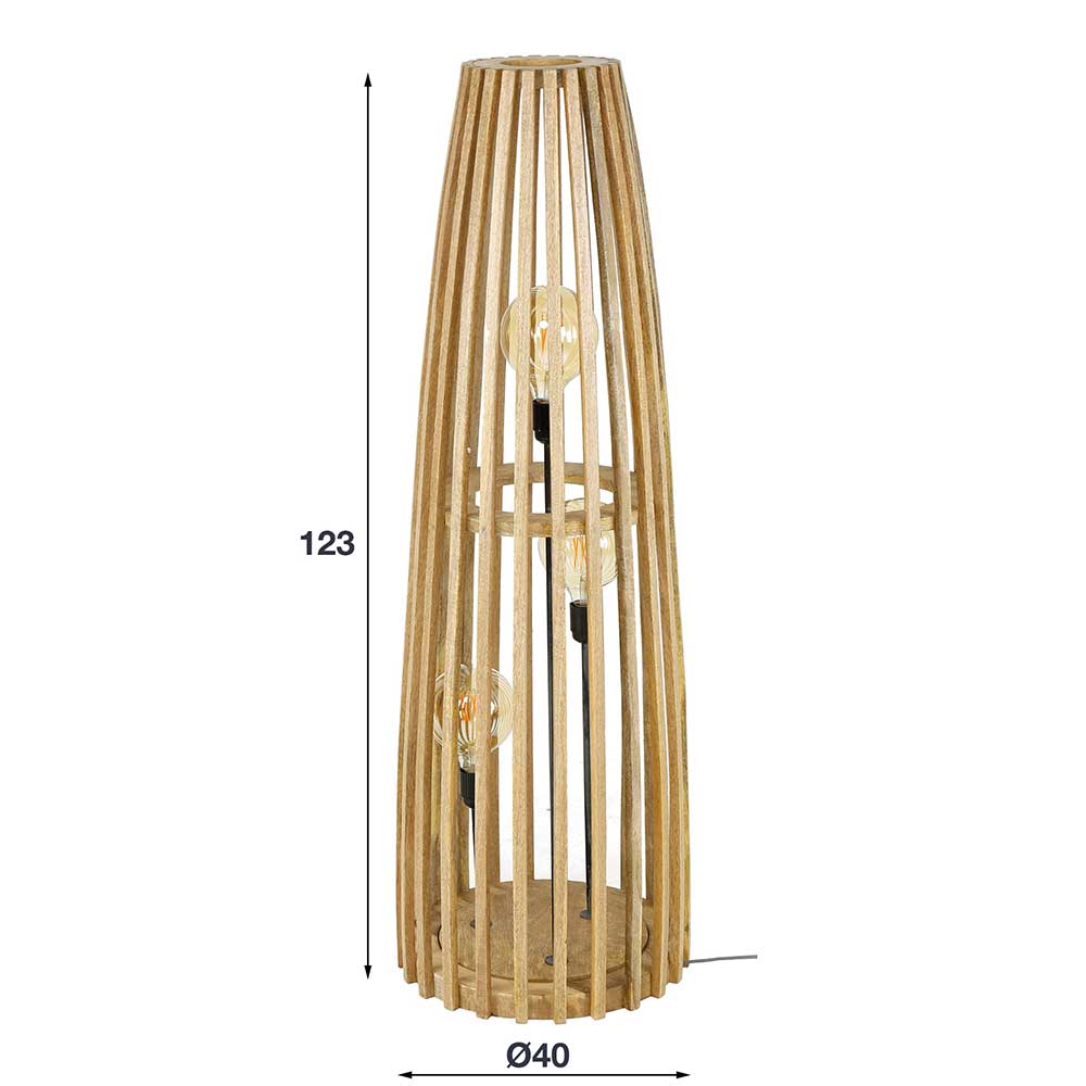 40x123x40 Bodenleuchte 3-flammig - Solida