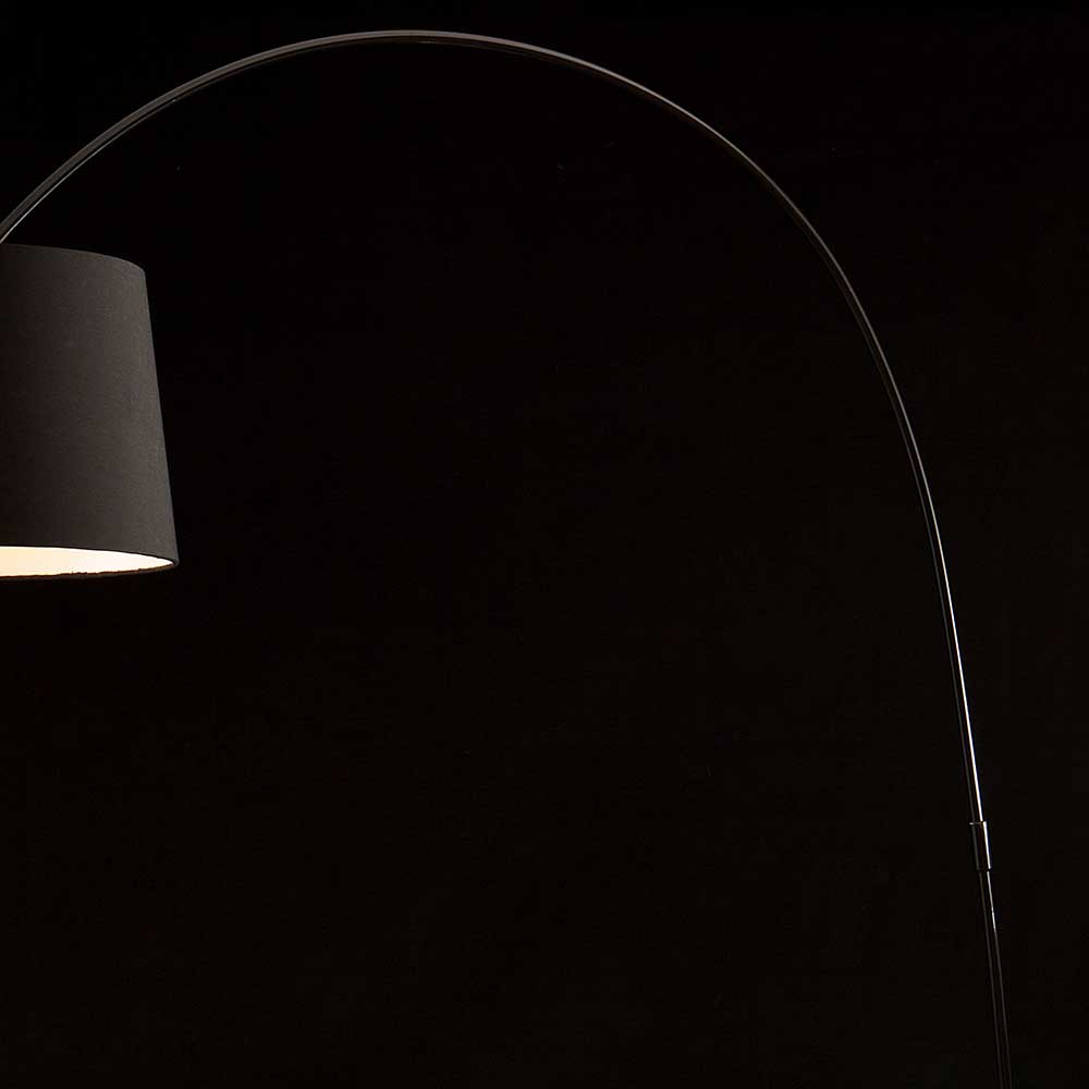 Webstoff Bogenlampe in Schwarz - Rina