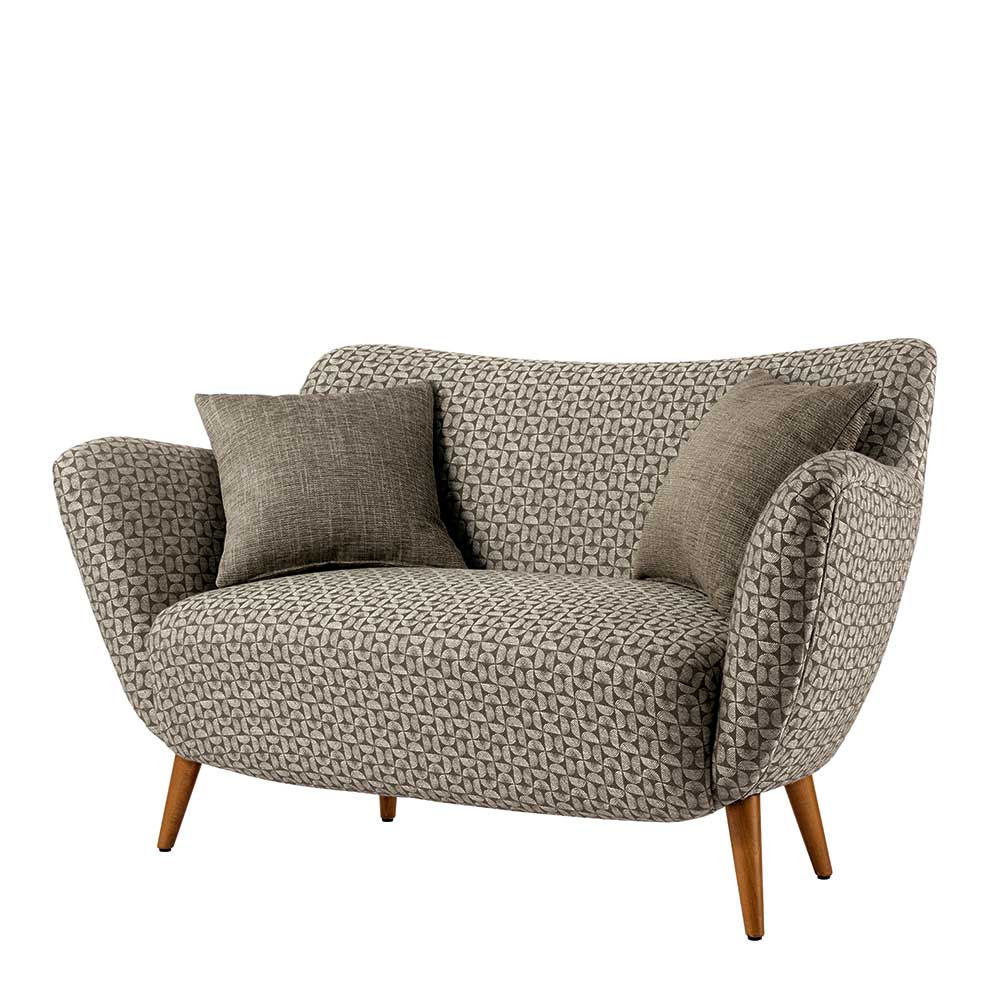 Zweisitzer Designsofa in Beige Braun gemustert - Regiovs