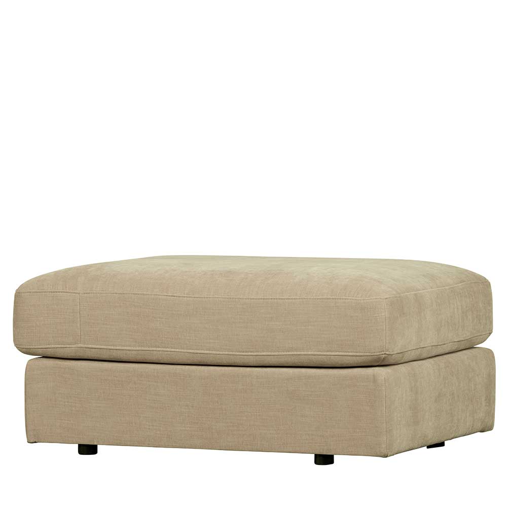 Polsterhocker in Beige Webstoff - 98x44x90 cm - Barocara