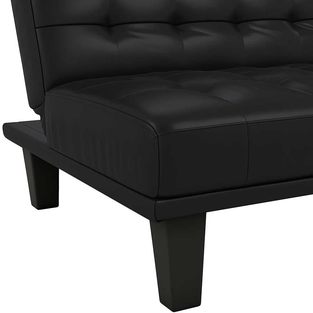 Kunstleder Schlafcouch in Schwarz - Venjar