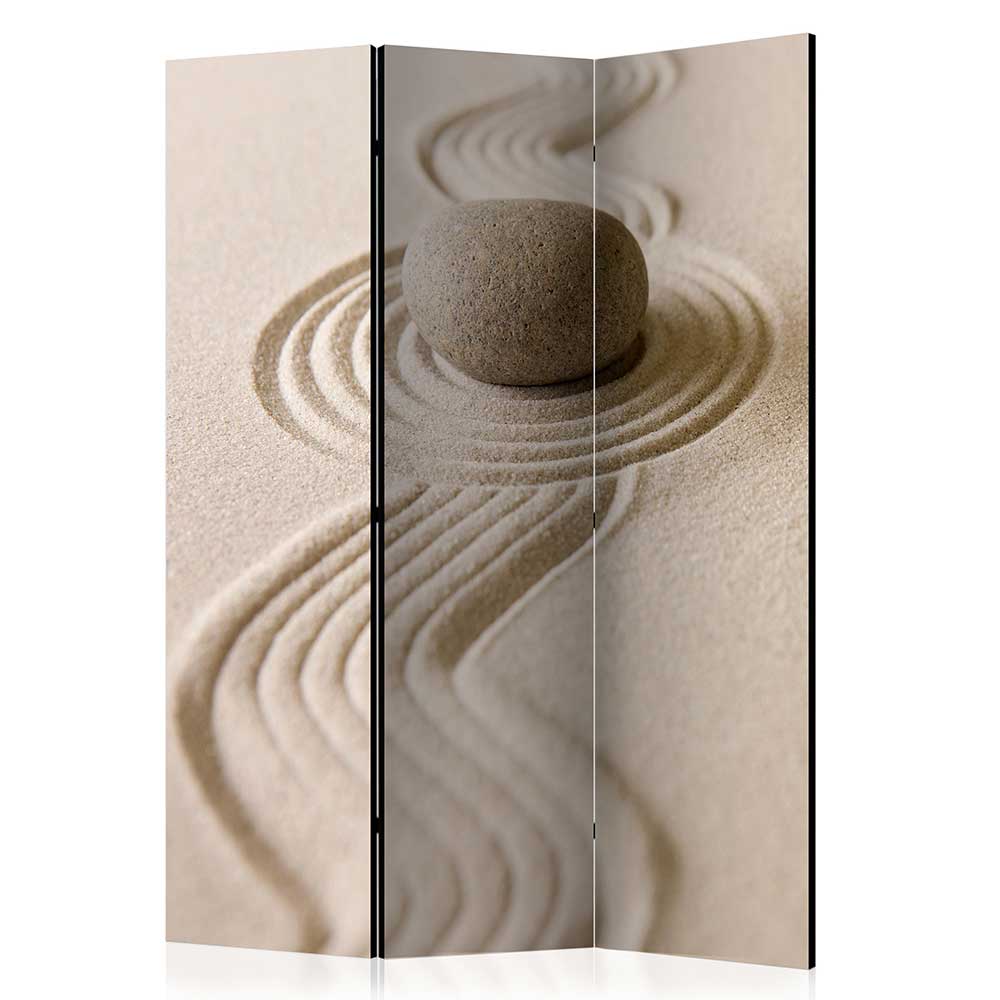 Foto Paravent mit Zen Motiv in Beige - Lasha