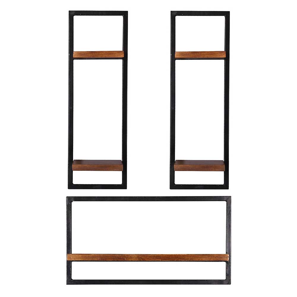 Industrial Hängeboards mit Holzablagen - Mendoza (dreiteilig)