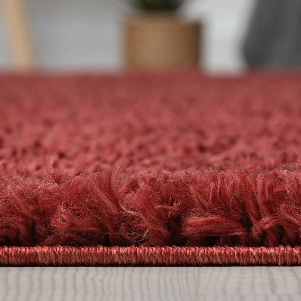 Teppich Läufer in Dunkelrot Hochflor - Carina