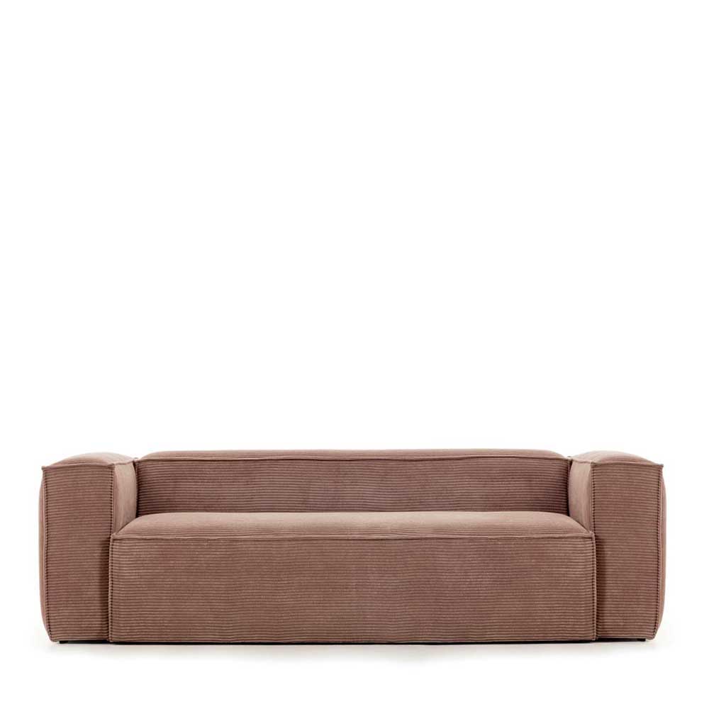 Markante Breitcord Couch in Rosa - Melcian