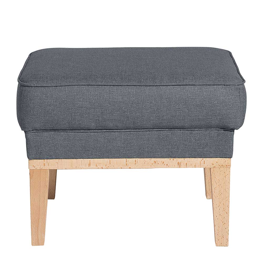 Hocker in Jeansblau und Buche Natur - Rydia